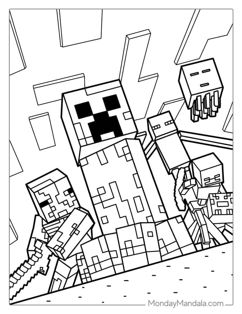 88 Minecraft Coloring Pages Free PDF Printables