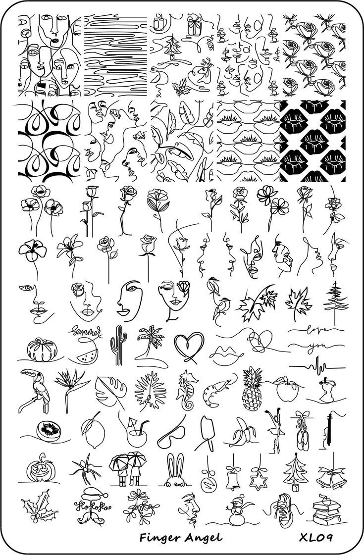 9 5X15 Abstract Woman Face Nail Stamping Plates Image Painting Nail Art Stencil Temp Nail Art Stencils Printable Nail Art Practice Sheet Nail Stamping Plates