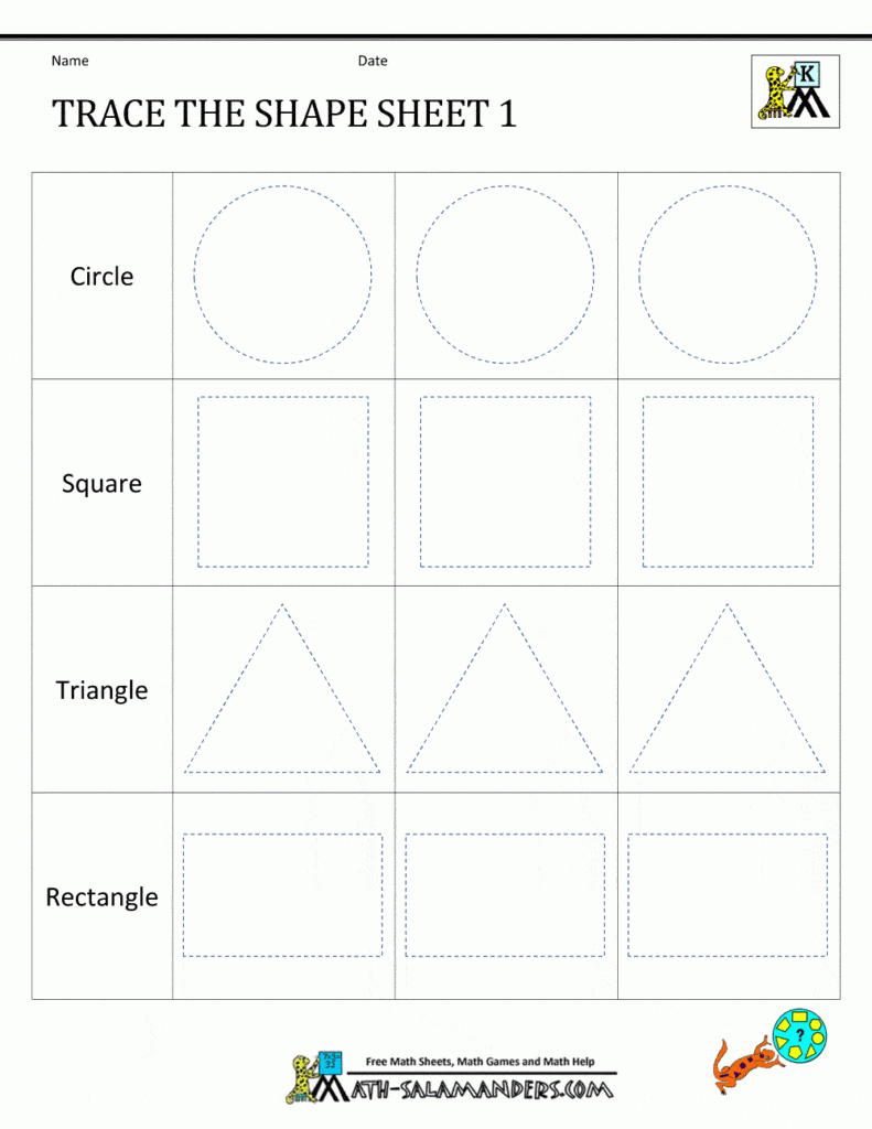 shapes trace worksheet