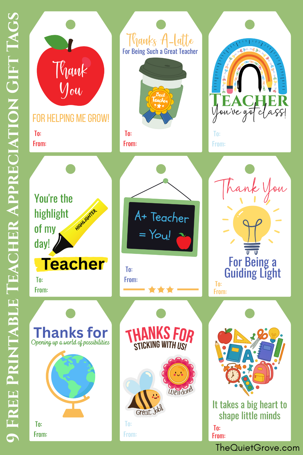 9 Free Printable Teacher Appreciation Gift Tags The Quiet Grove