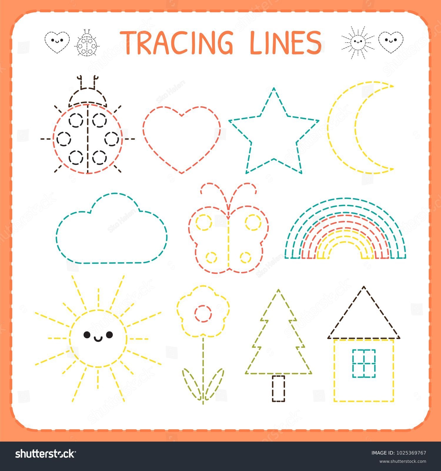 trace and color worksheets