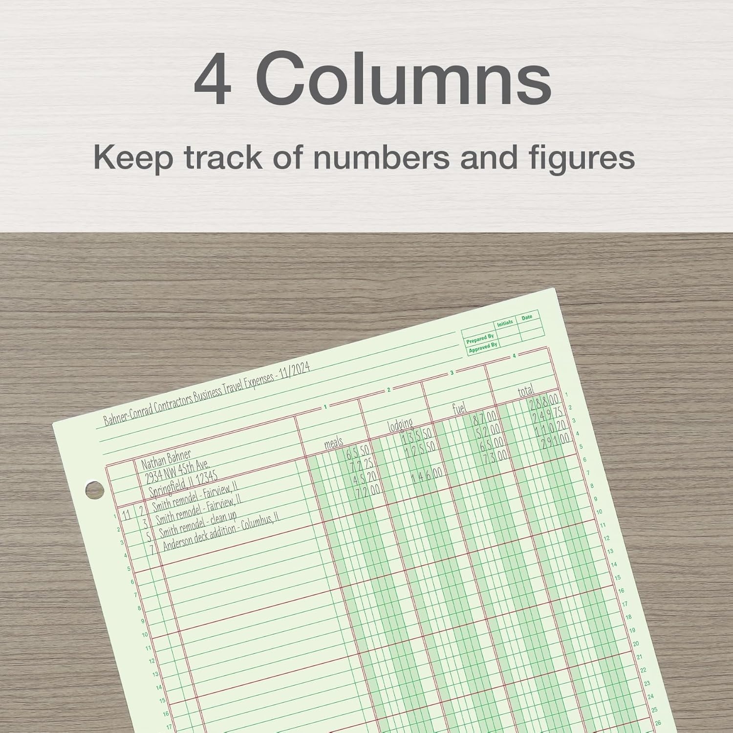 Adams Brandclub Adams Columnar Analysis Pad 4 Column Ledger 8 5 X 11 100 Pages 50 Sheets Green 3 Hole Punch For Accounting Bookkeeping Data ACP85114 Adams Brandclub Adams Columnar Analysis Pad 4 Column Ledger 8 5 X 11 100 Pages 50 Sheets Green 3 Hole Punch For Accounting Bookkeeping Data ACP85114