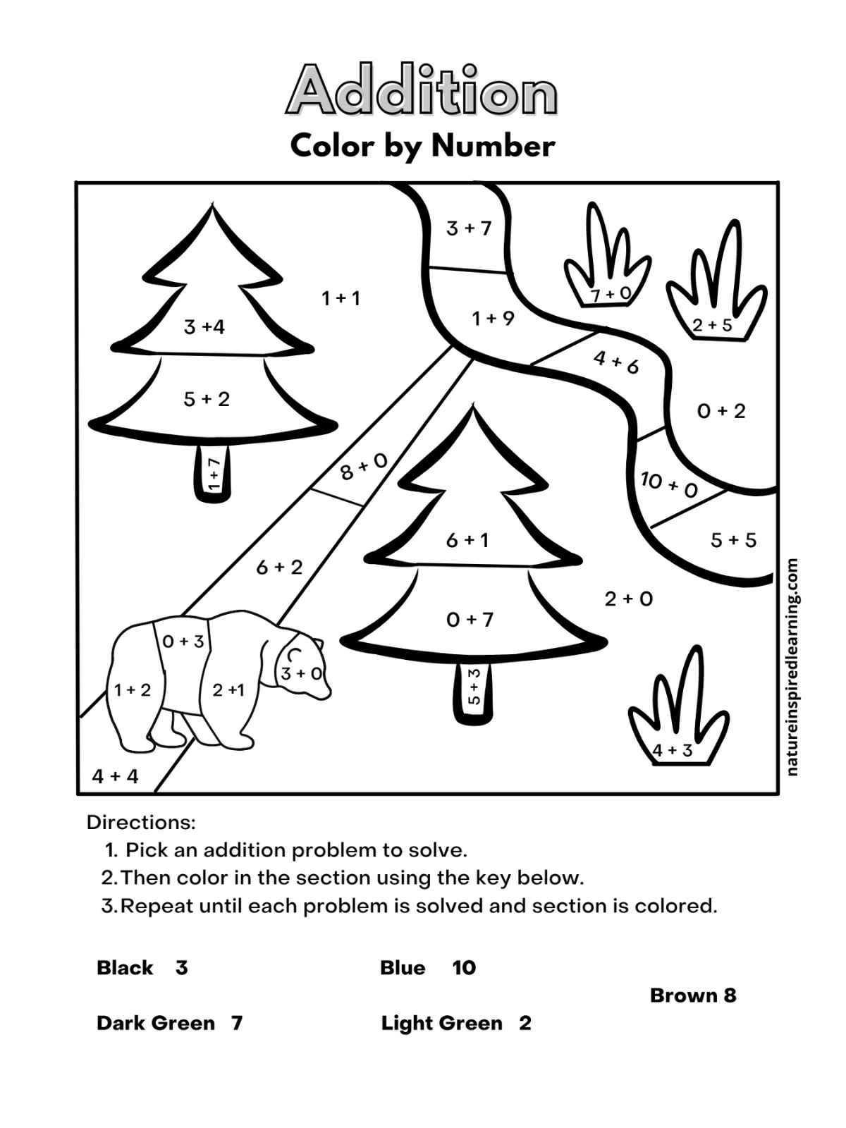 coloring math worksheets kindergarten