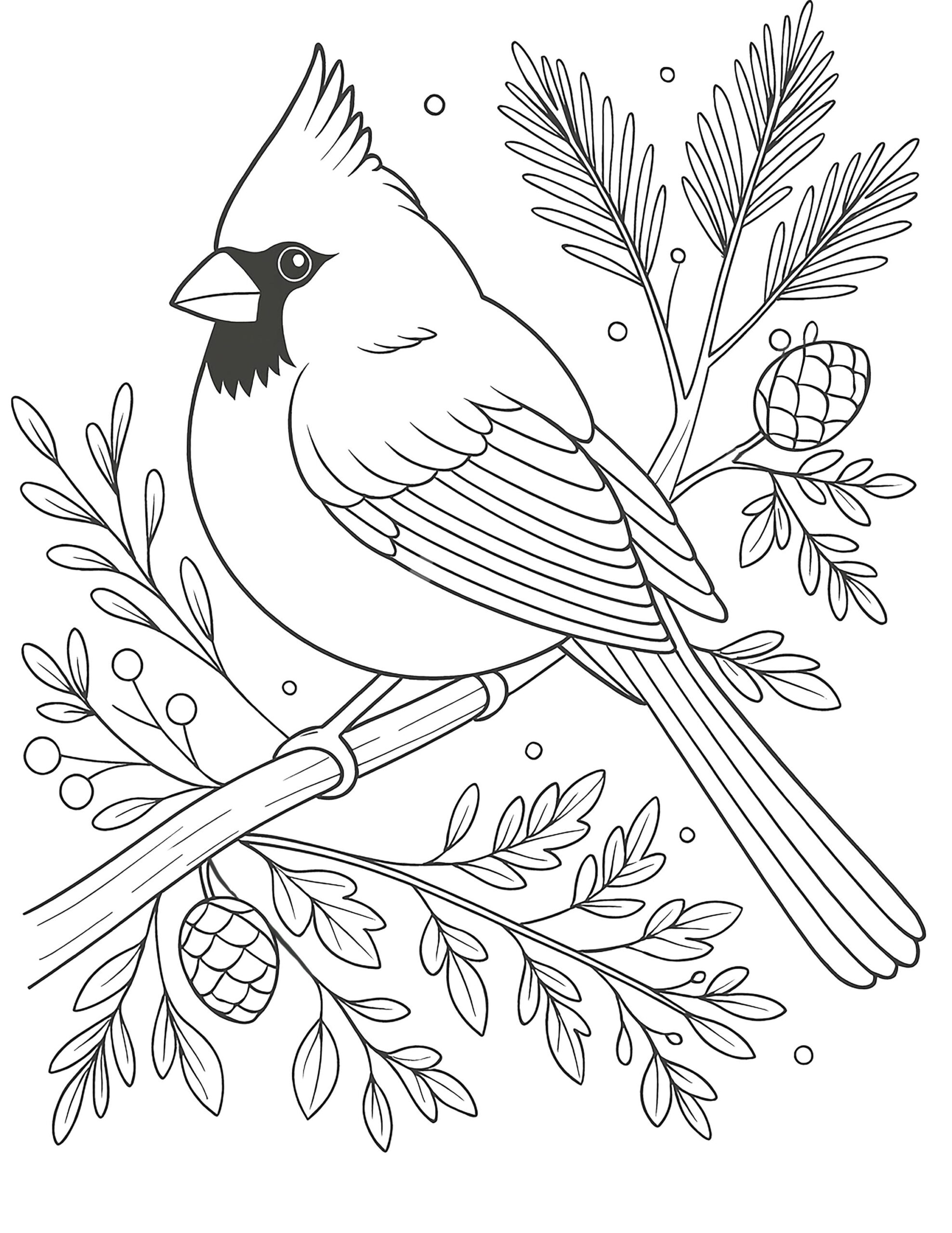 Adult Coloring Pages Printable Cardinals Etsy