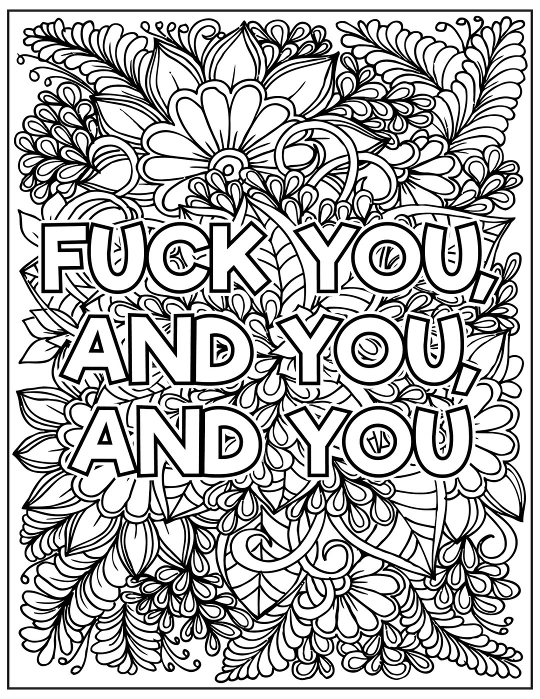 Adult Swear Word Coloring Pages Curse Word Coloring Pages Printable Coloring Pages Pdf Instant Download DIGITAL COLORING PDF Etsy Israel
