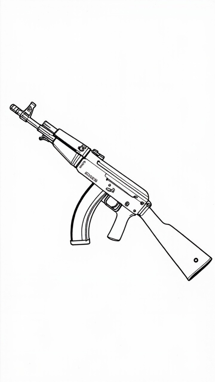 AK 47 Gun Coloring Pages SplitShire