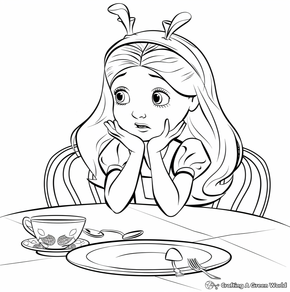 Alice In Wonderland Coloring Pages Free Printable 