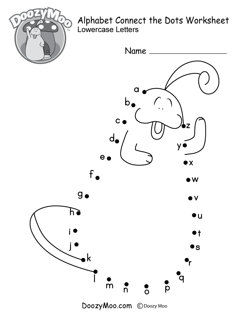 Alphabet Connect The Dots Worksheet Lowercase Letters Doozy Moo Alphabet Connect The Dots Worksheet Lowercase Letters Doozy Moo