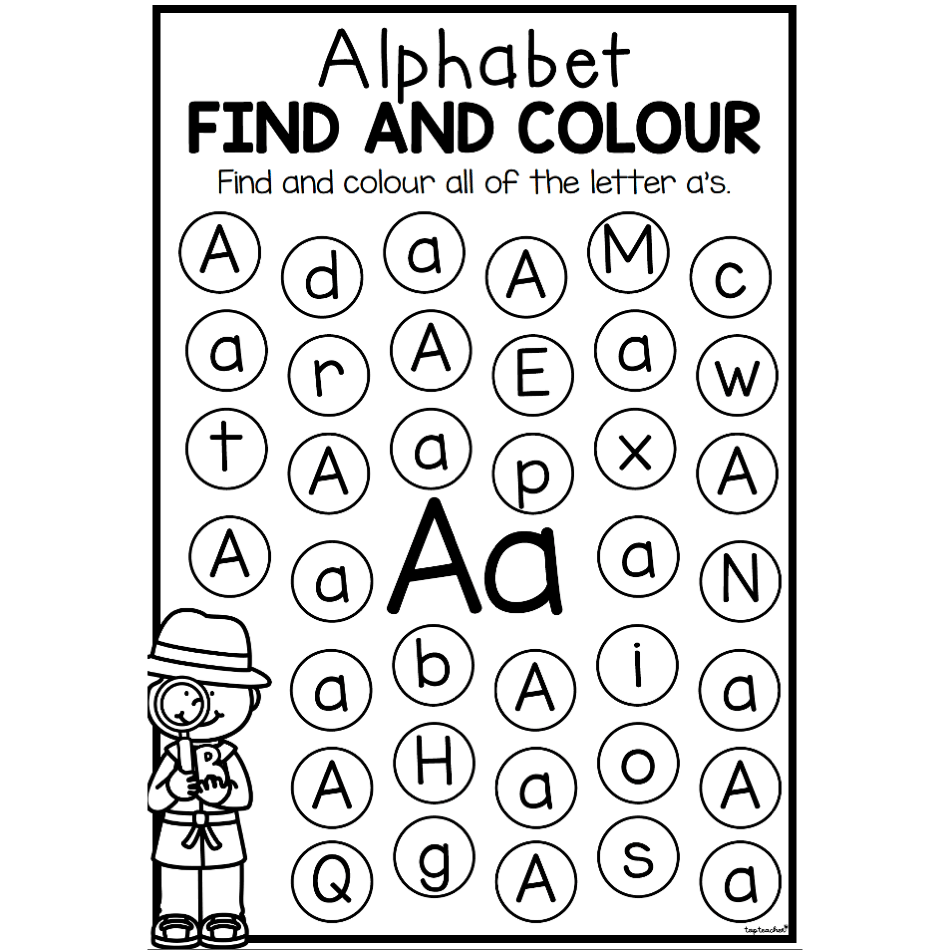 find the letter alphabet worksheets