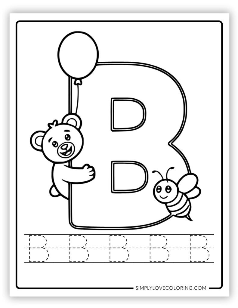 Alphabet Tracing Coloring Pages Free PDF Printables Simply Love Coloring