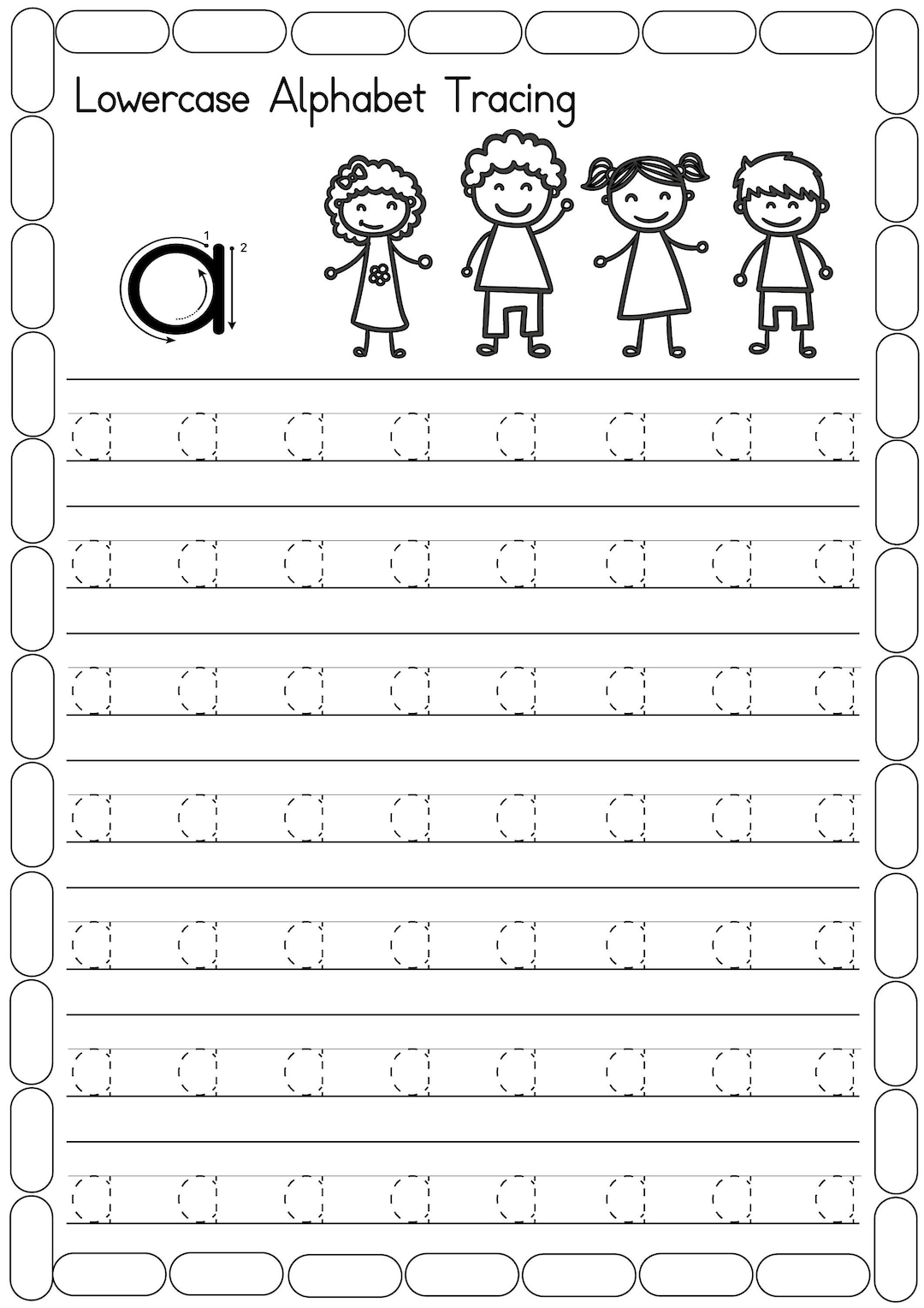 Alphabet Tracing Worksheets Lowercase Handwriting Practice PDF Etsy Alphabet Tracing Worksheets Lowercase Handwriting Practice PDF Etsy