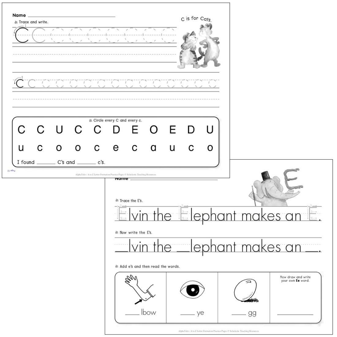 letter formation practice worksheets