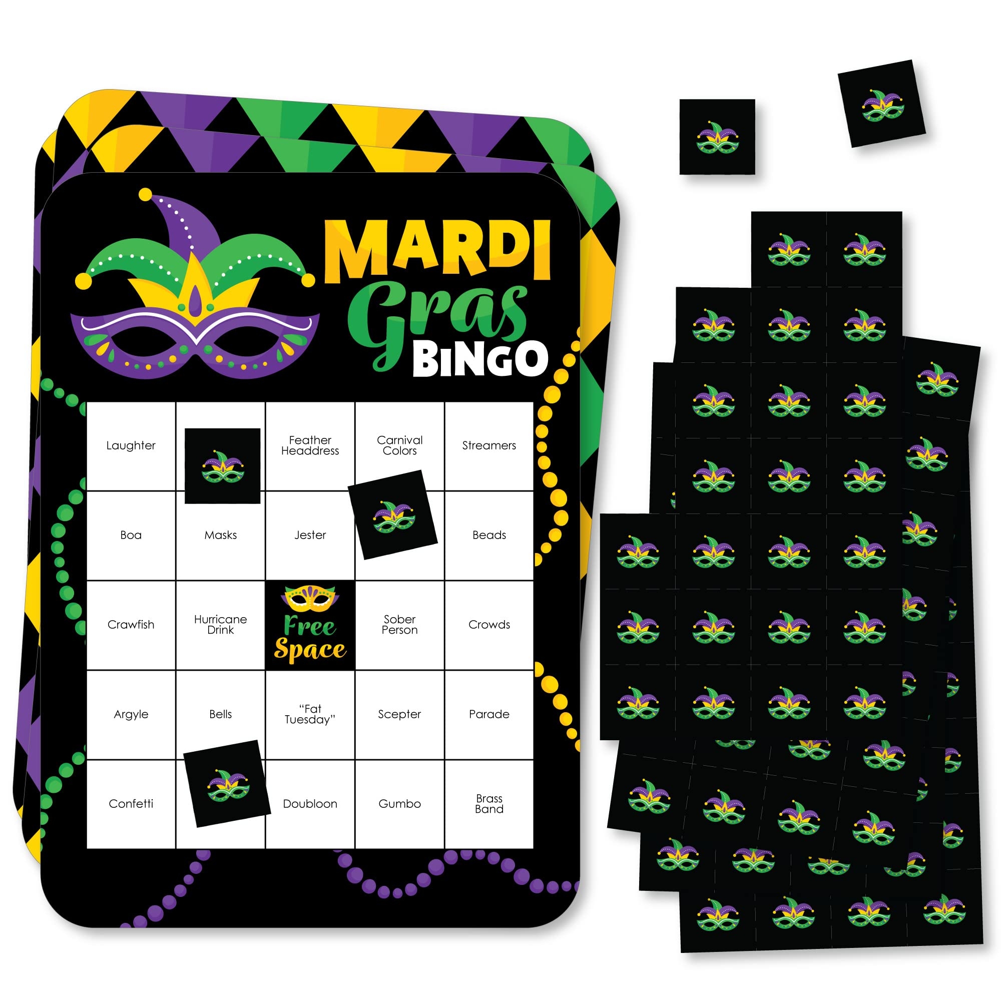 Amazon Big Dot Of Happiness Colorful Mardi Gras Mask Bingo Cards And Markers Masquerade Party Bingo Game Set Of 18 Toys Games