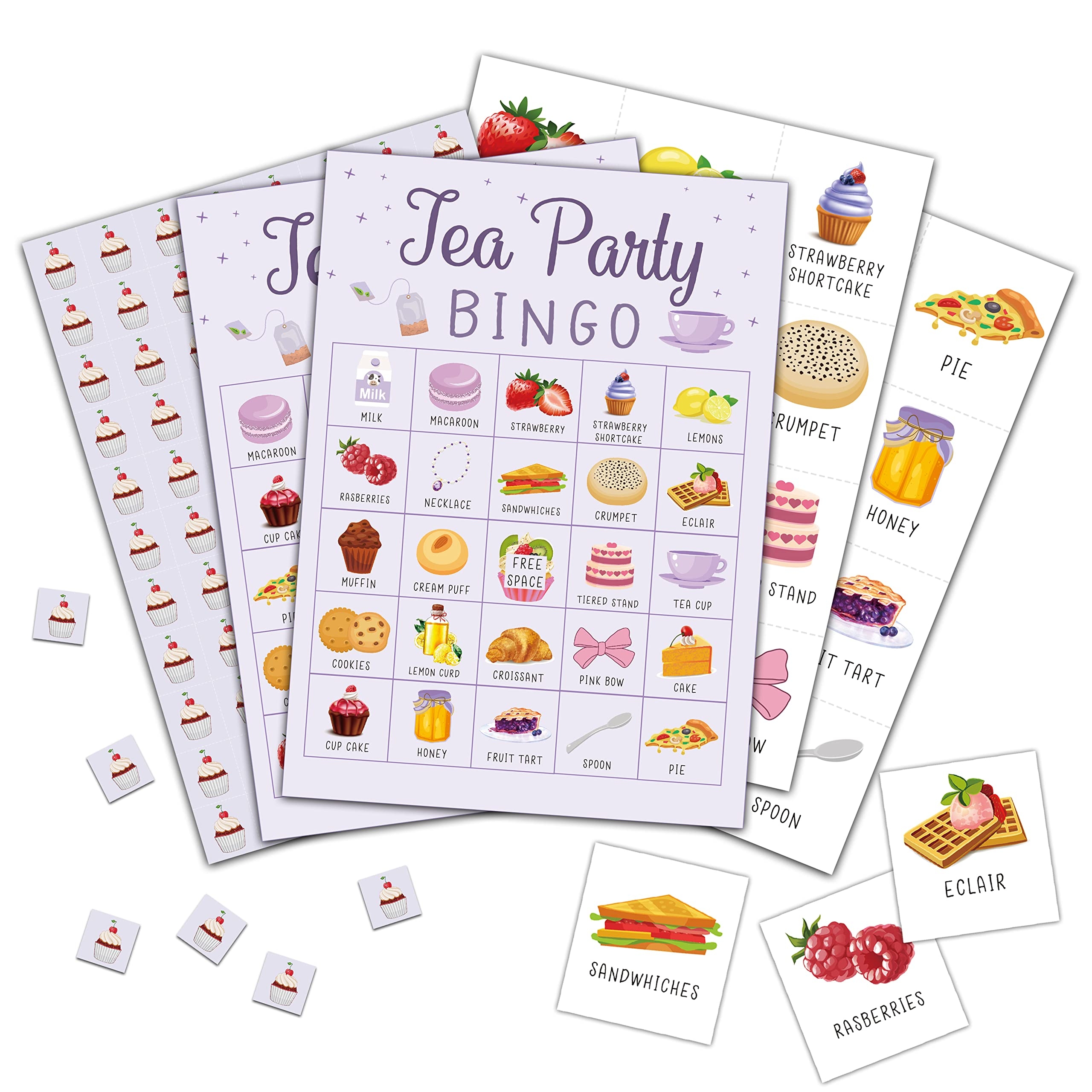 Amazon Foosproea Tea Party Bingo Cards Let s Par Tea Game For 24 Players Garden Tea Party Games For Family Friends Activities Holiday Party Favors Supplies Decorations 05 Toys Games