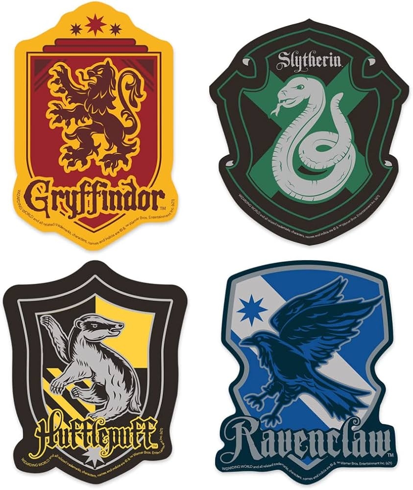 Amazon Paper House Productions Harry Potter Houses Of Hogwarts Crests Die Cut 3 Vinyl Sticker Set Arts Crafts Sewing