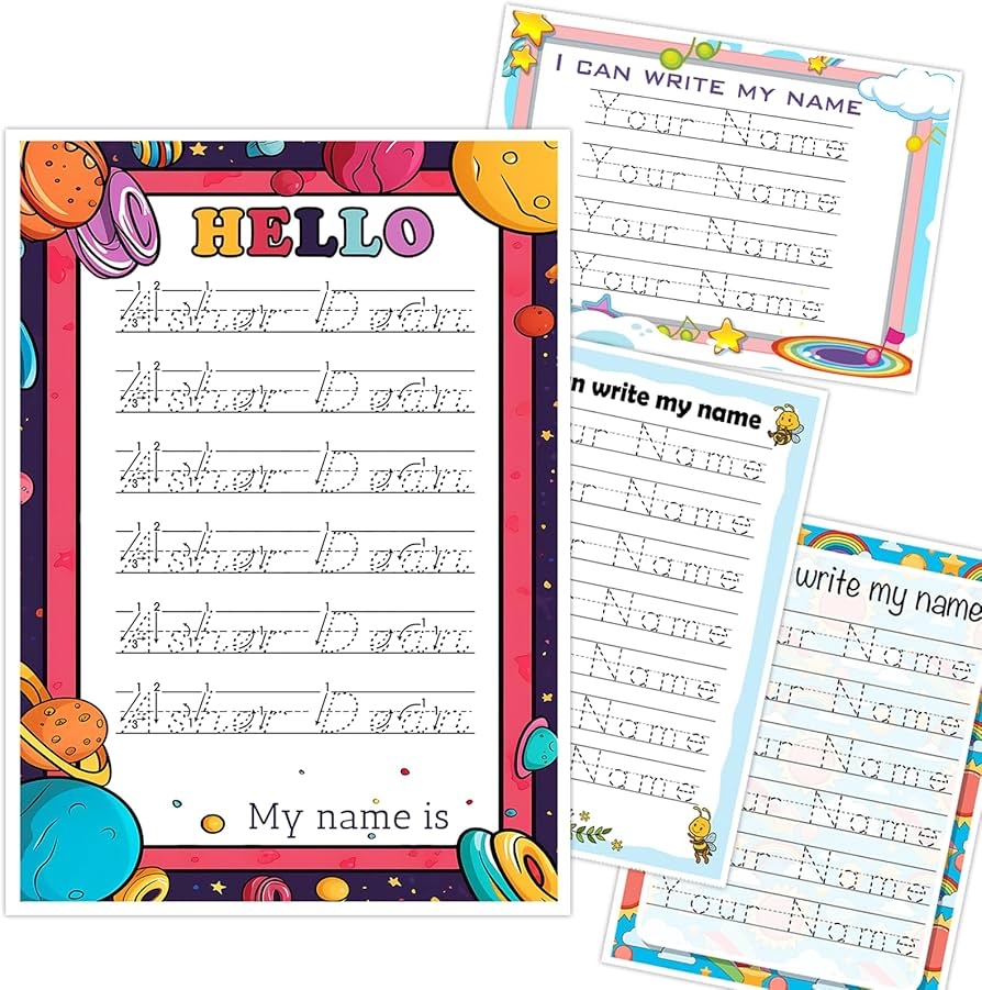 Amazon Personalized Name Tracing A4 Paper Custom Name Writing Practice For Kids Handwriting Worksheet For Preschooler