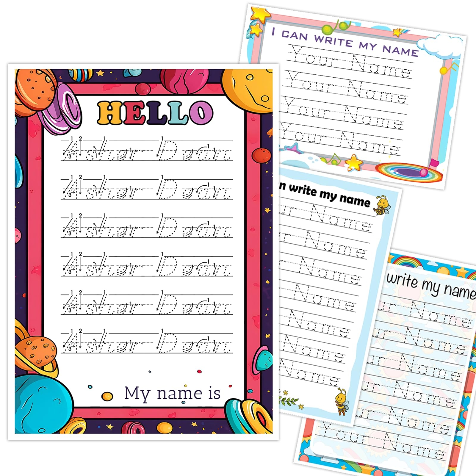 Amazon Personalized Name Tracing A4 Paper Custom Name Writing Practice For Kids Handwriting Worksheet For Preschooler