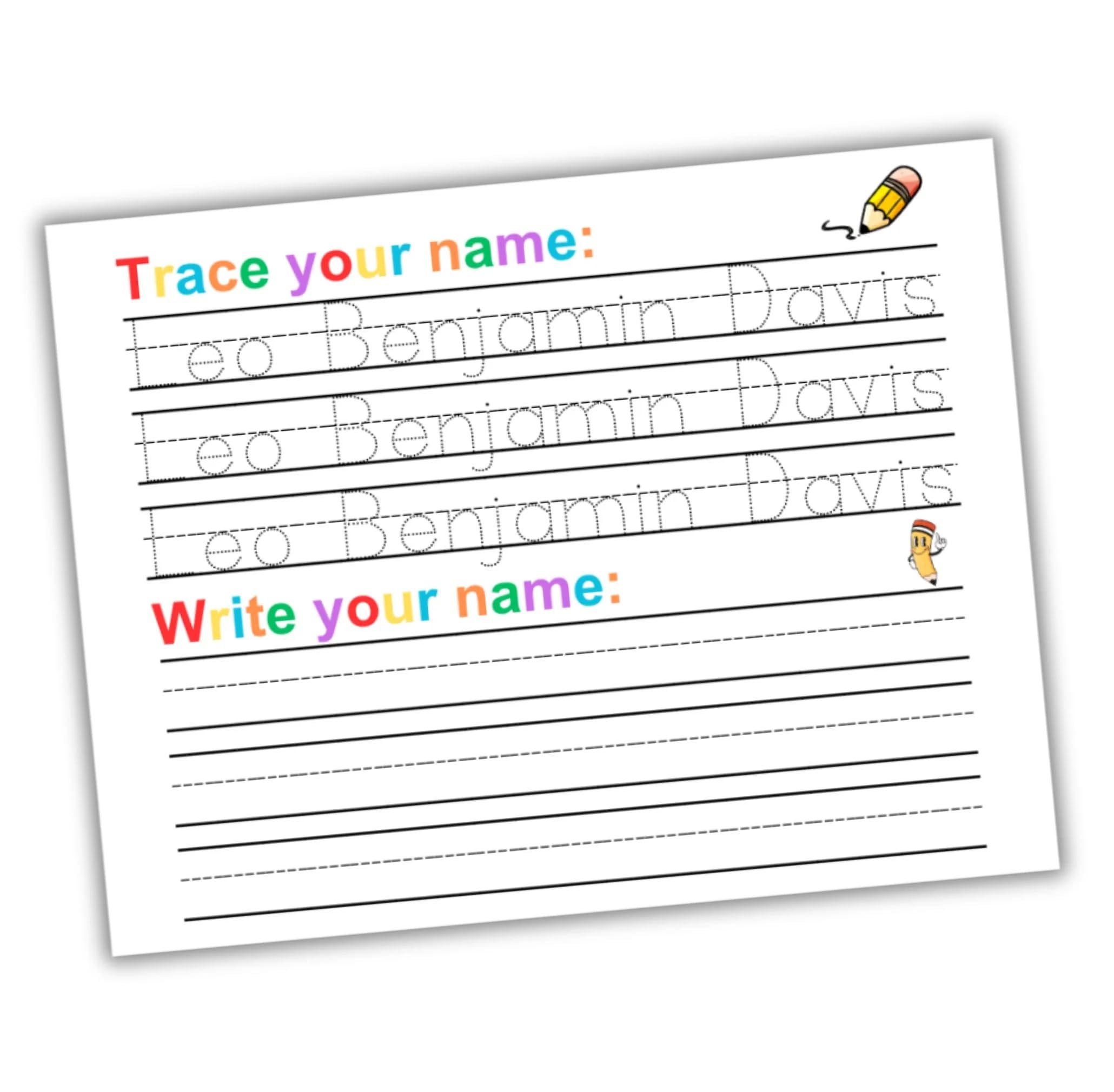 name handwriting sheets
