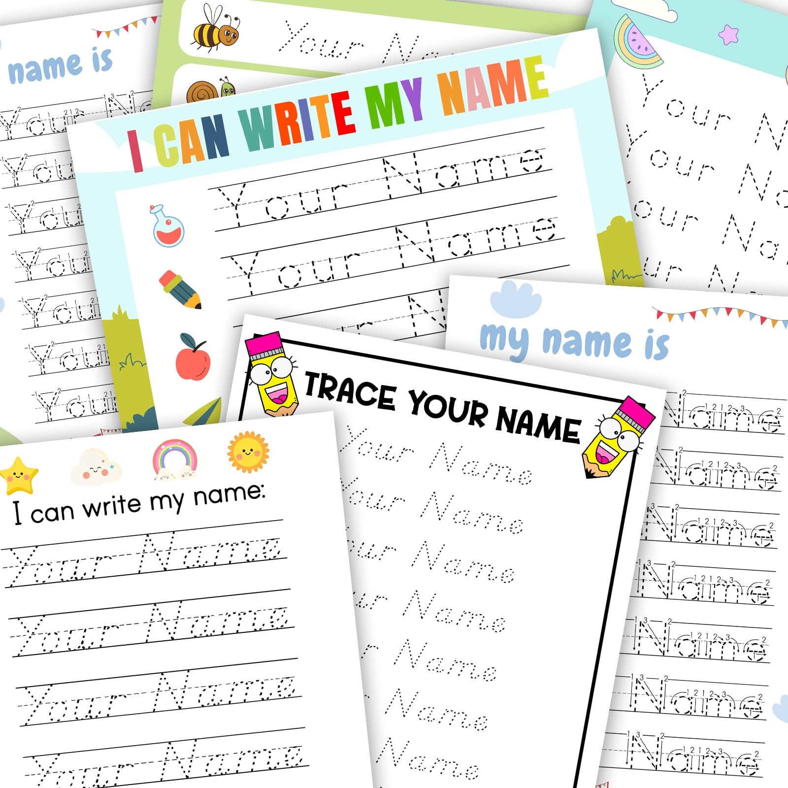 personalized name tracing sheets