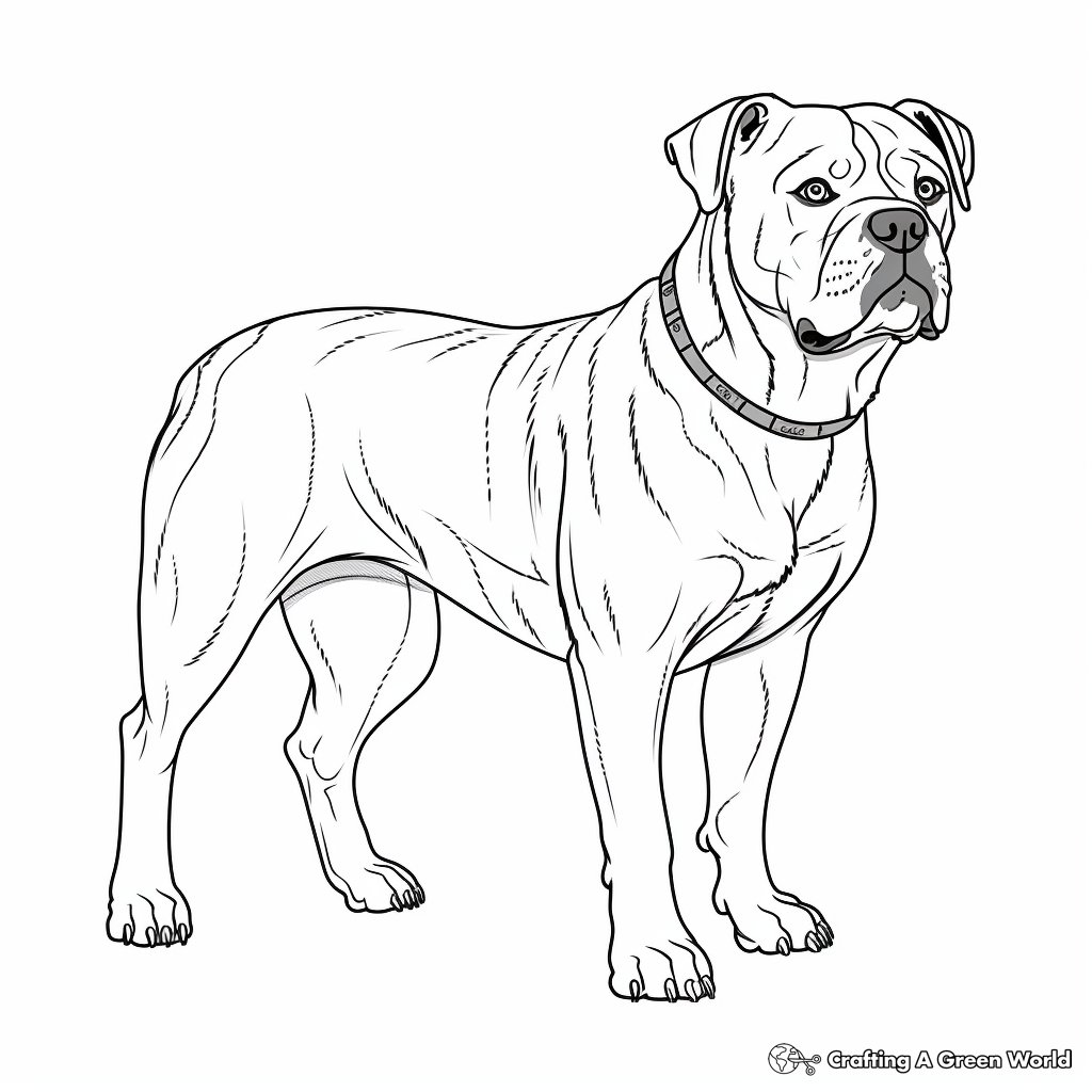 American Bulldog Coloring Pages Free Printable 