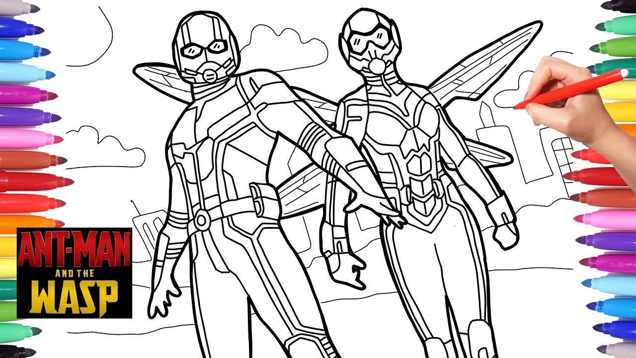 Antman And The Wasp Coloring Pages How To Draw Antman And The Wasp Marvel Superheroes YouTube