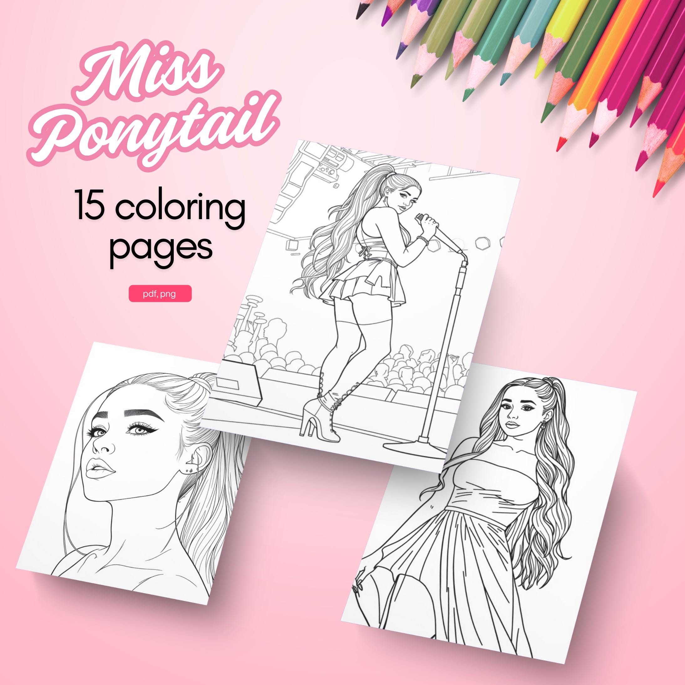 Ariana Grande Coloring Pages Etsy