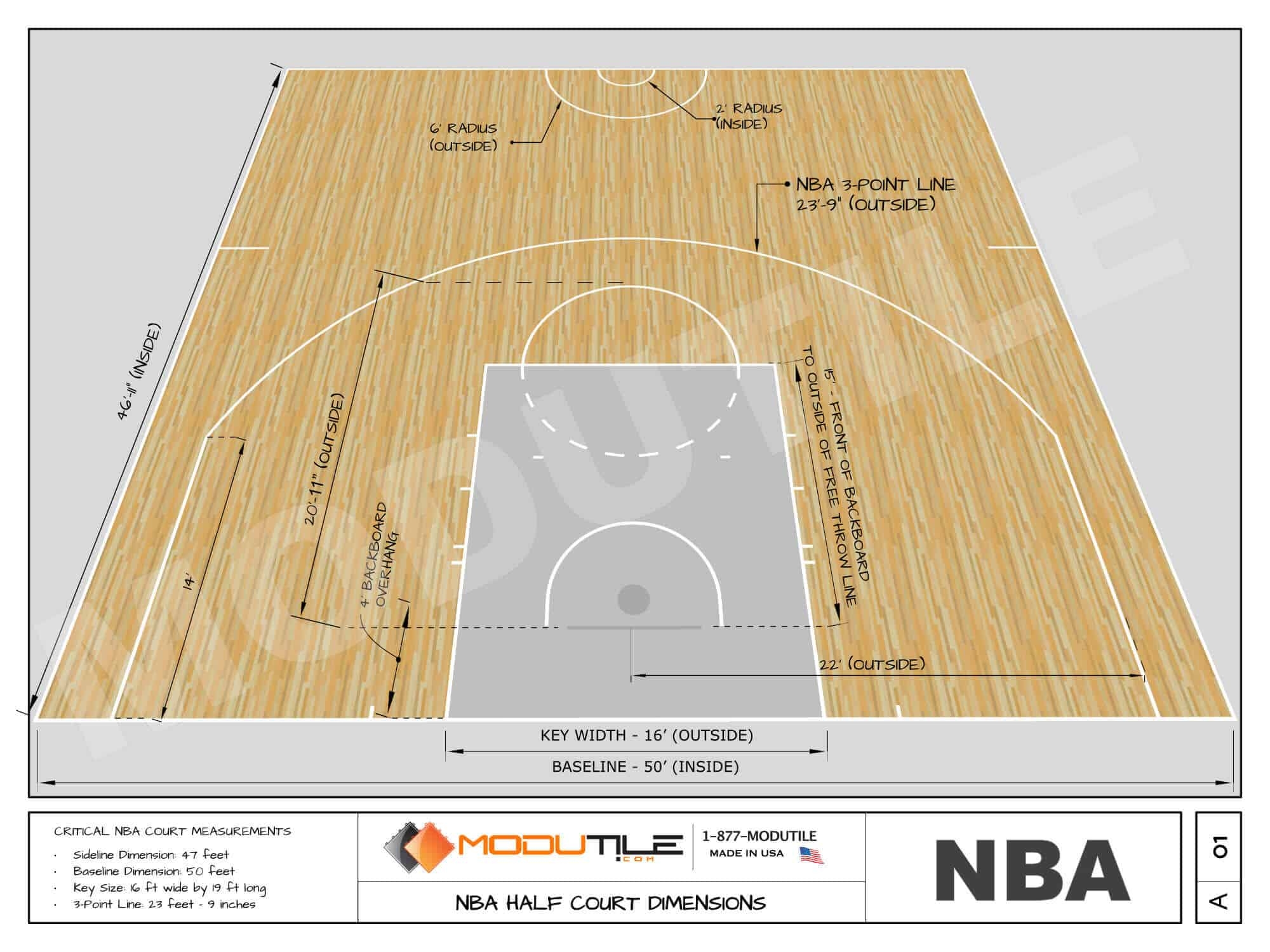 Basketball Half Court Dimensions Drawings ModuTile Basketball Half Court Dimensions Drawings ModuTile