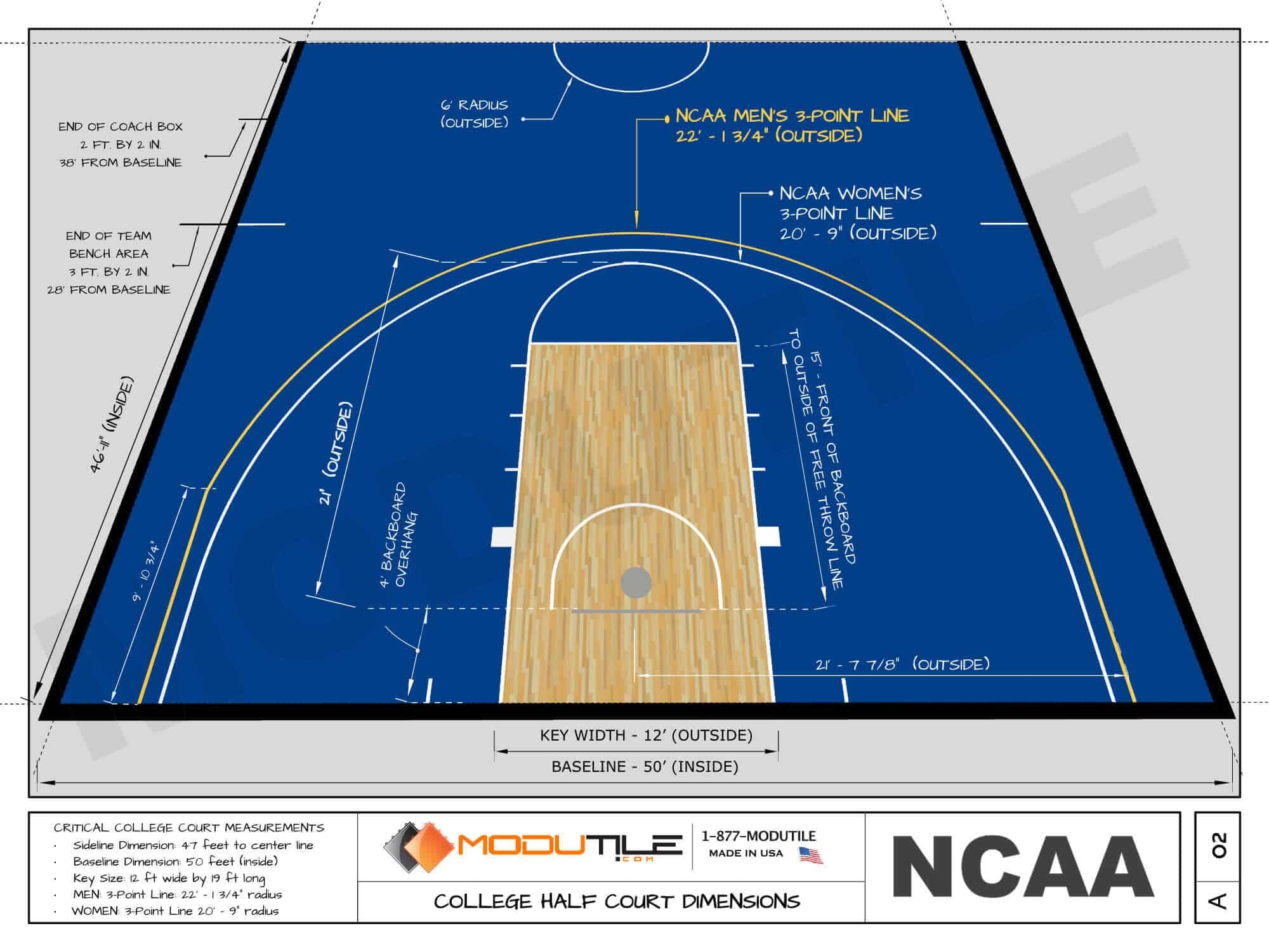 Basketball Half Court Dimensions Drawings ModuTile Basketball Half Court Dimensions Drawings ModuTile