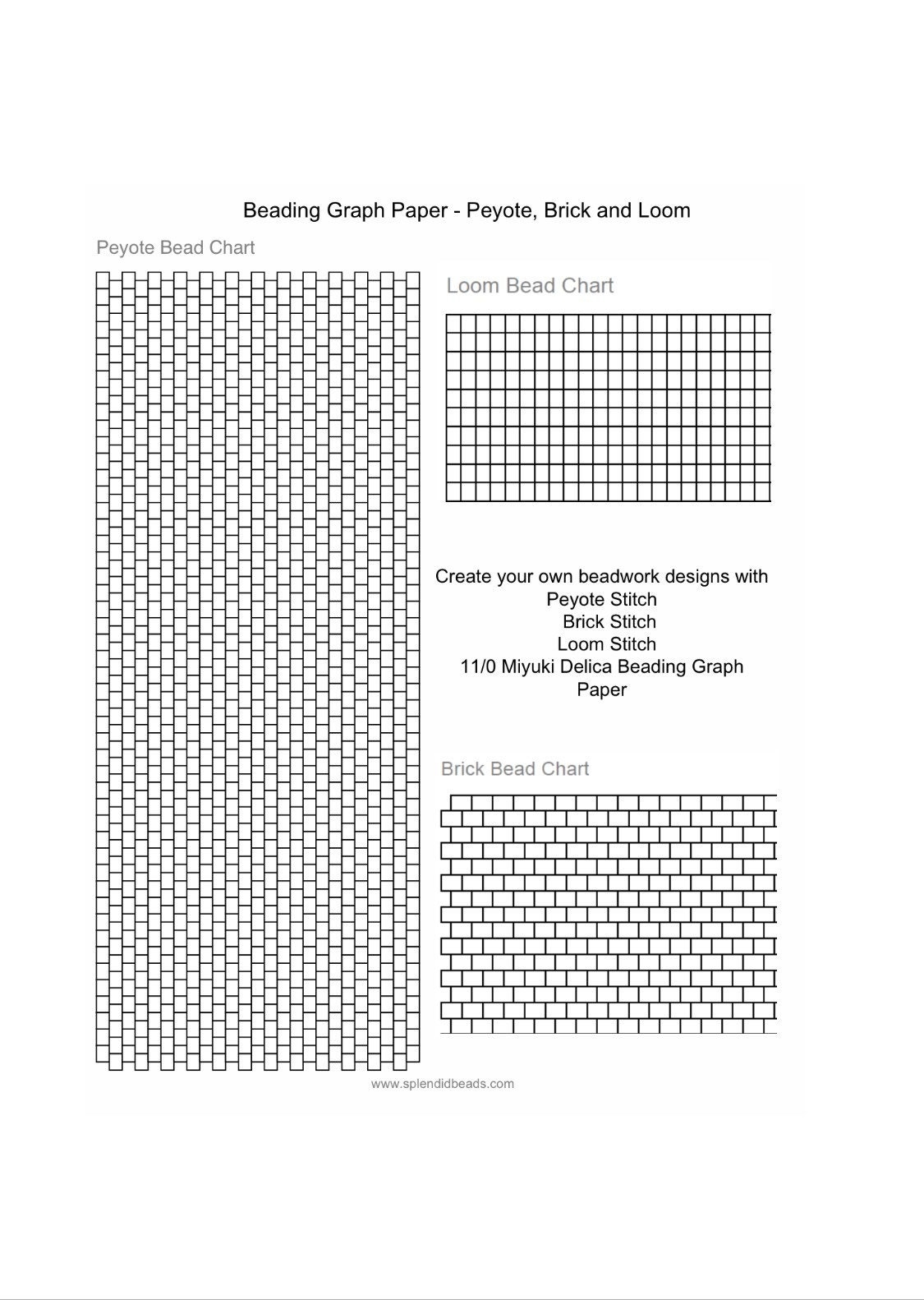 Beading Graph Paper For Peyote Brick Loom Stitch printable PDF Etsy Beading Graph Paper For Peyote Brick Loom Stitch printable PDF Etsy