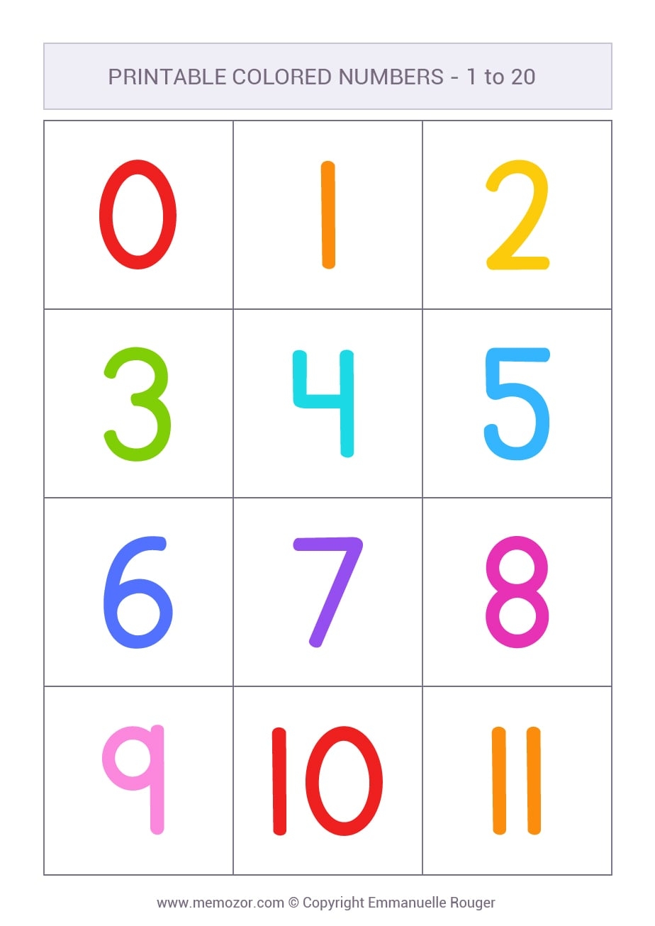 Beautiful Coloured Numbers Printable Free PDF Memozor Beautiful Coloured Numbers Printable Free PDF Memozor