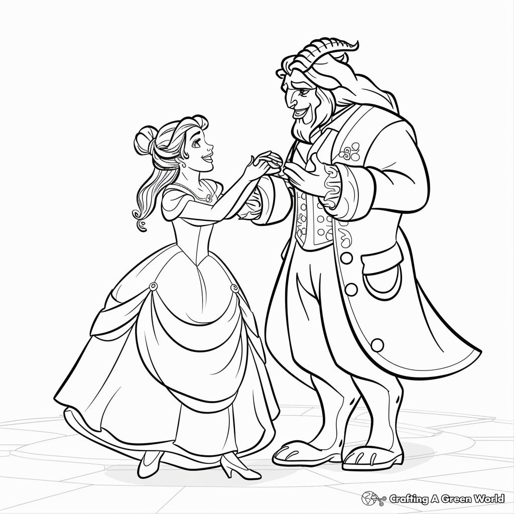 Beauty And The Beast Coloring Pages Free Printable 