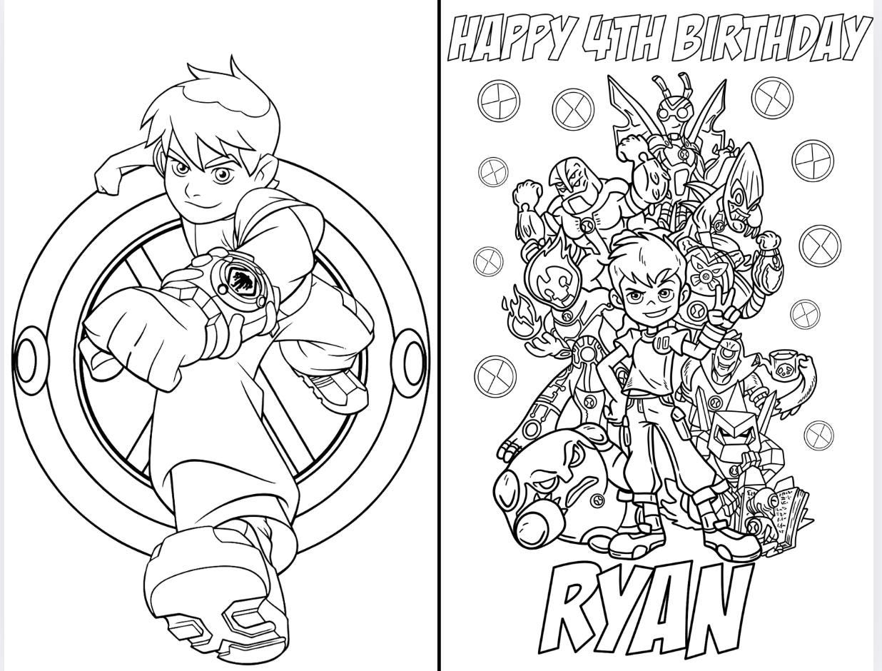 Ben 10 Coloring Book Etsy Australia
