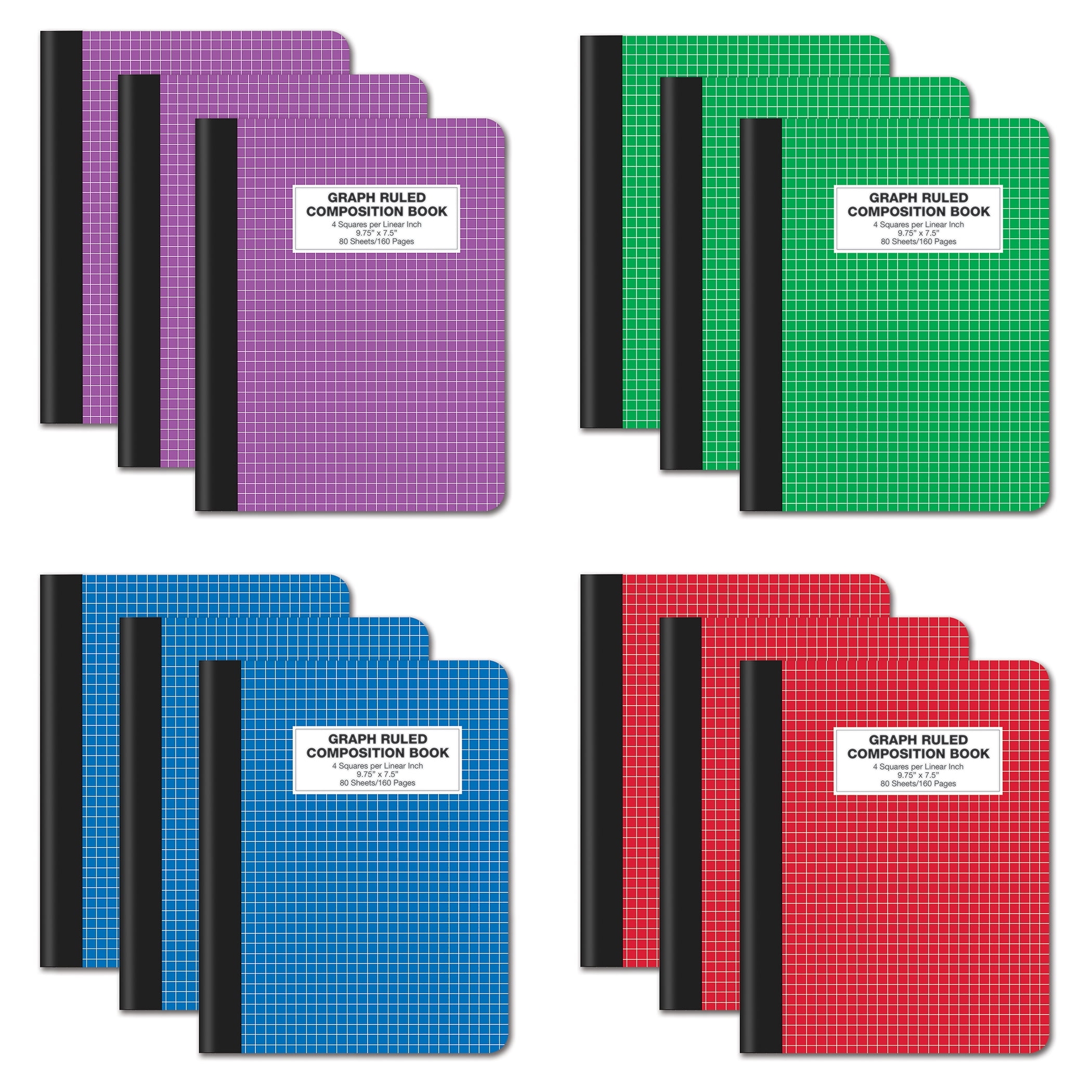 Better Office Quad Ruled Composition Book 4x4 Grid 80 Sheets Assorted 12 Pack Walmart Better Office Quad Ruled Composition Book 4x4 Grid 80 Sheets Assorted 12 Pack Walmart