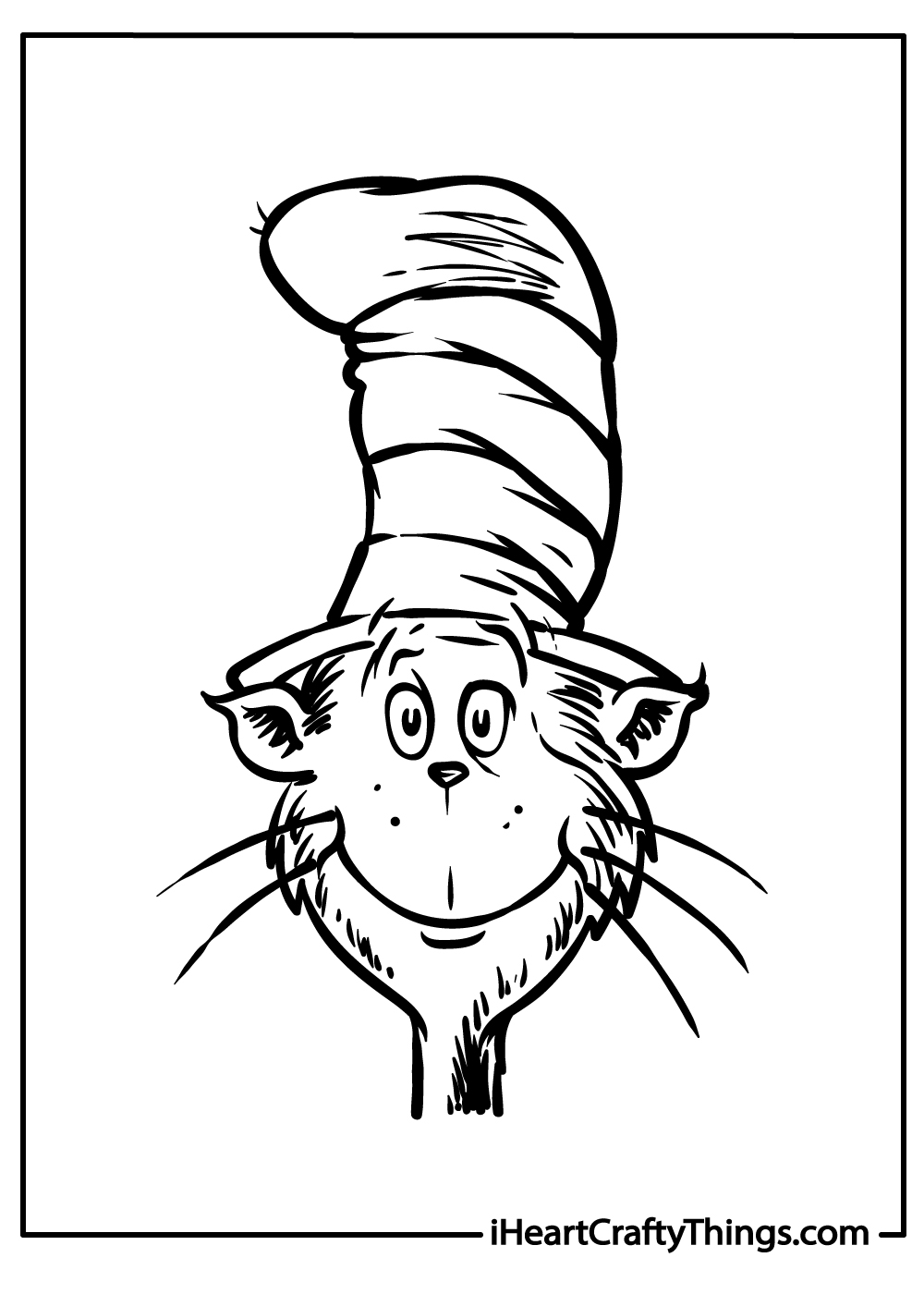 Black And White Cat In The Hat Printable Coloring Pages Hat Coloring Pages Cat In The