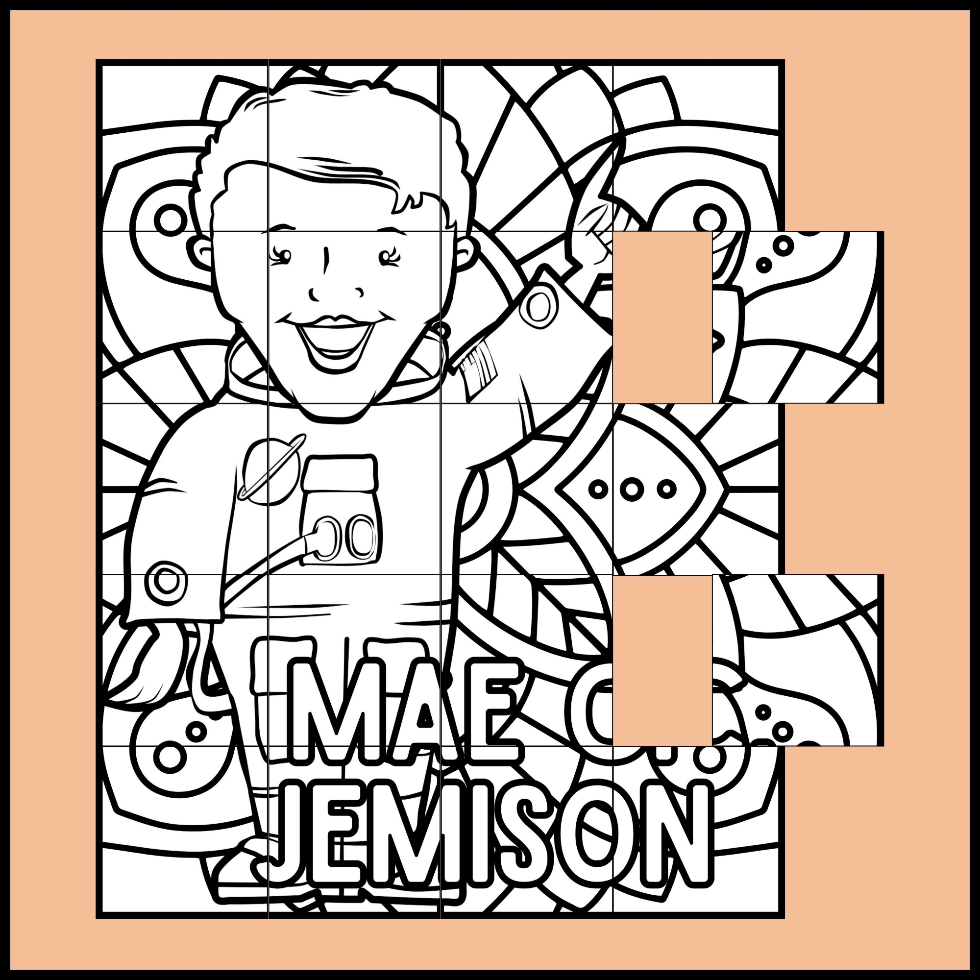 Black History Month Mae Jemison Collaborative Coloring Art Poster Bulletin Board Made By Teachers
