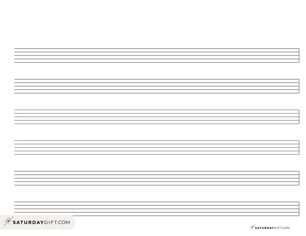 Blank Sheet Music 100 Free Printable Staff Paper Templates SaturdayGift Blank Sheet Music 100 Free Printable Staff Paper Templates SaturdayGift