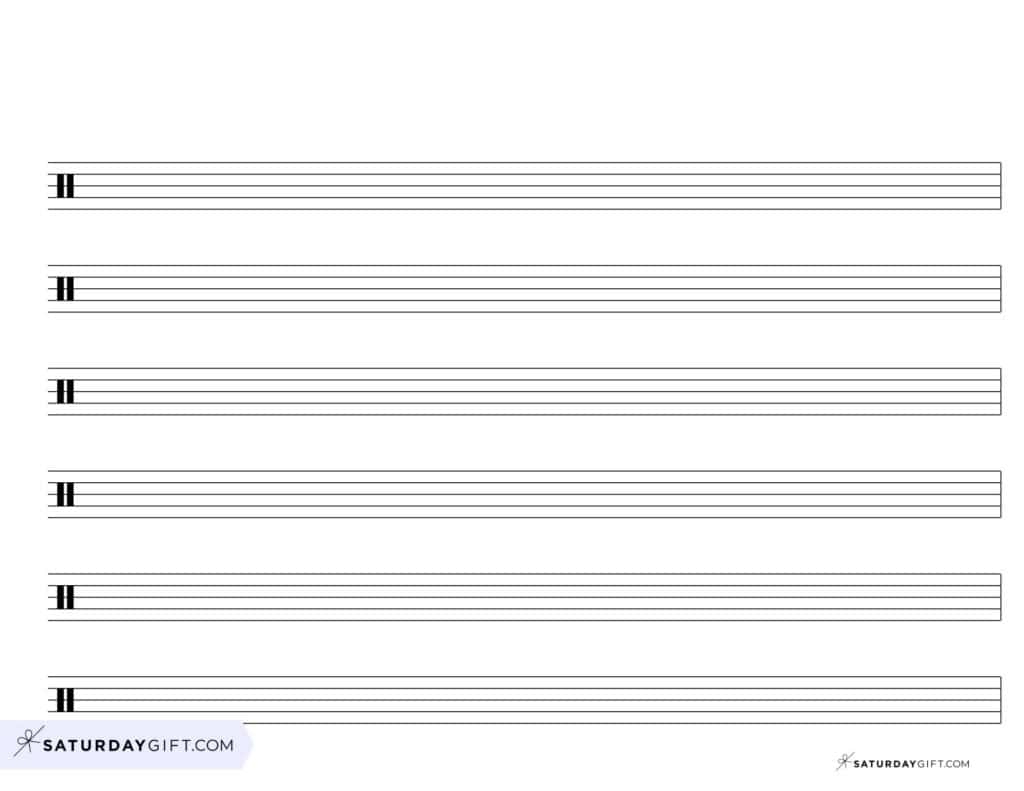Blank Sheet Music 100 Free Printable Staff Paper Templates SaturdayGift Blank Sheet Music 100 Free Printable Staff Paper Templates SaturdayGift