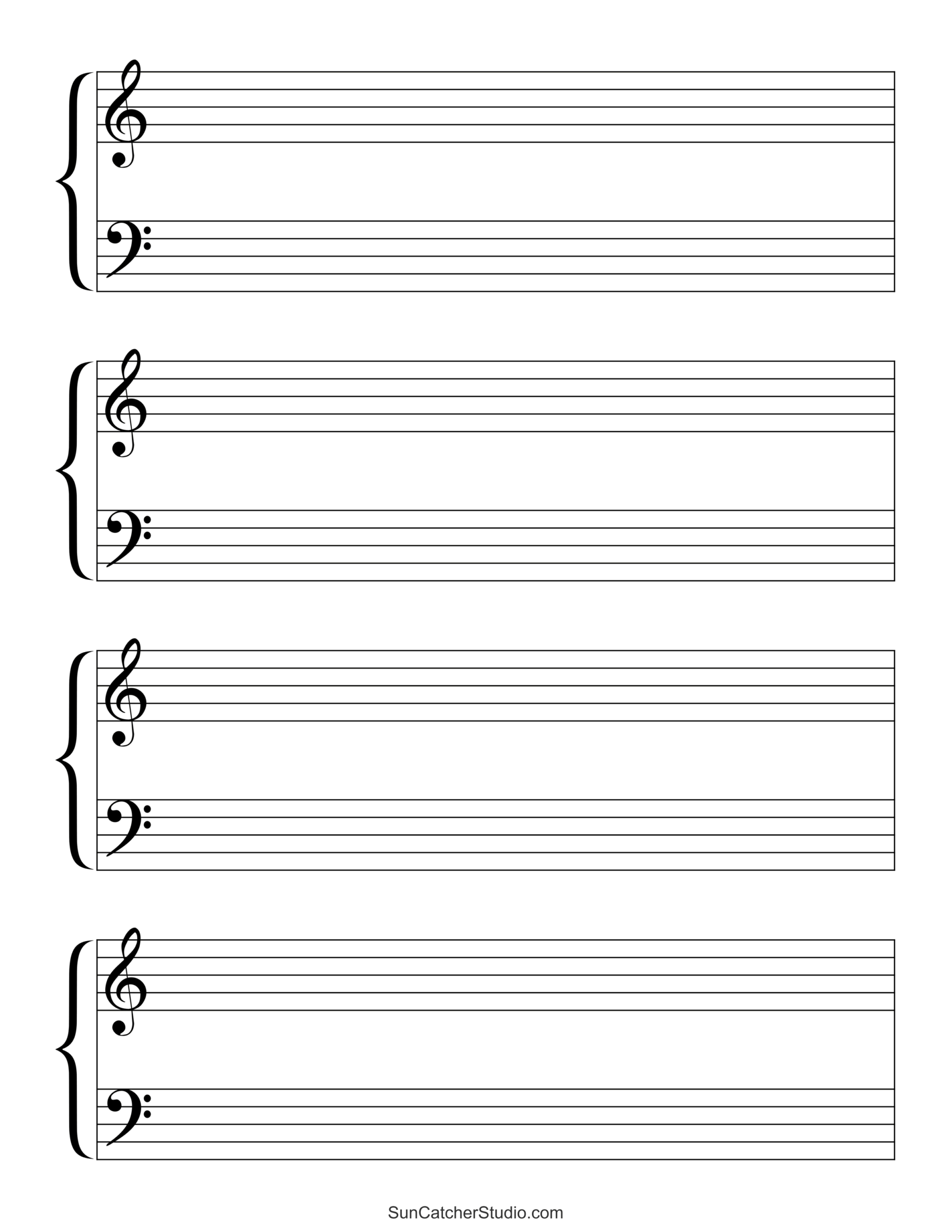Blank Sheet Music Free Printable Staff Paper Free Printables Lettering SVG Files Tools Apps