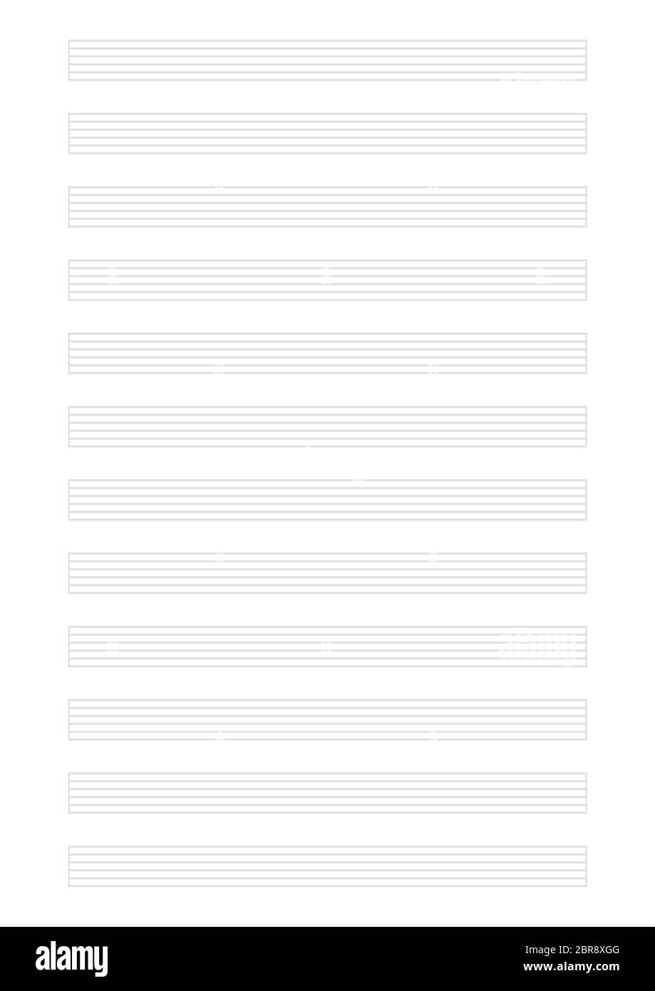 Blank Template For Music Notes 12 X 6 Lines Stock Photo Alamy