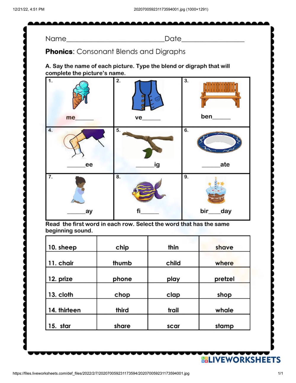Blends And Digraphs Worksheets Printable Blends And Digraphs Worksheets Printable