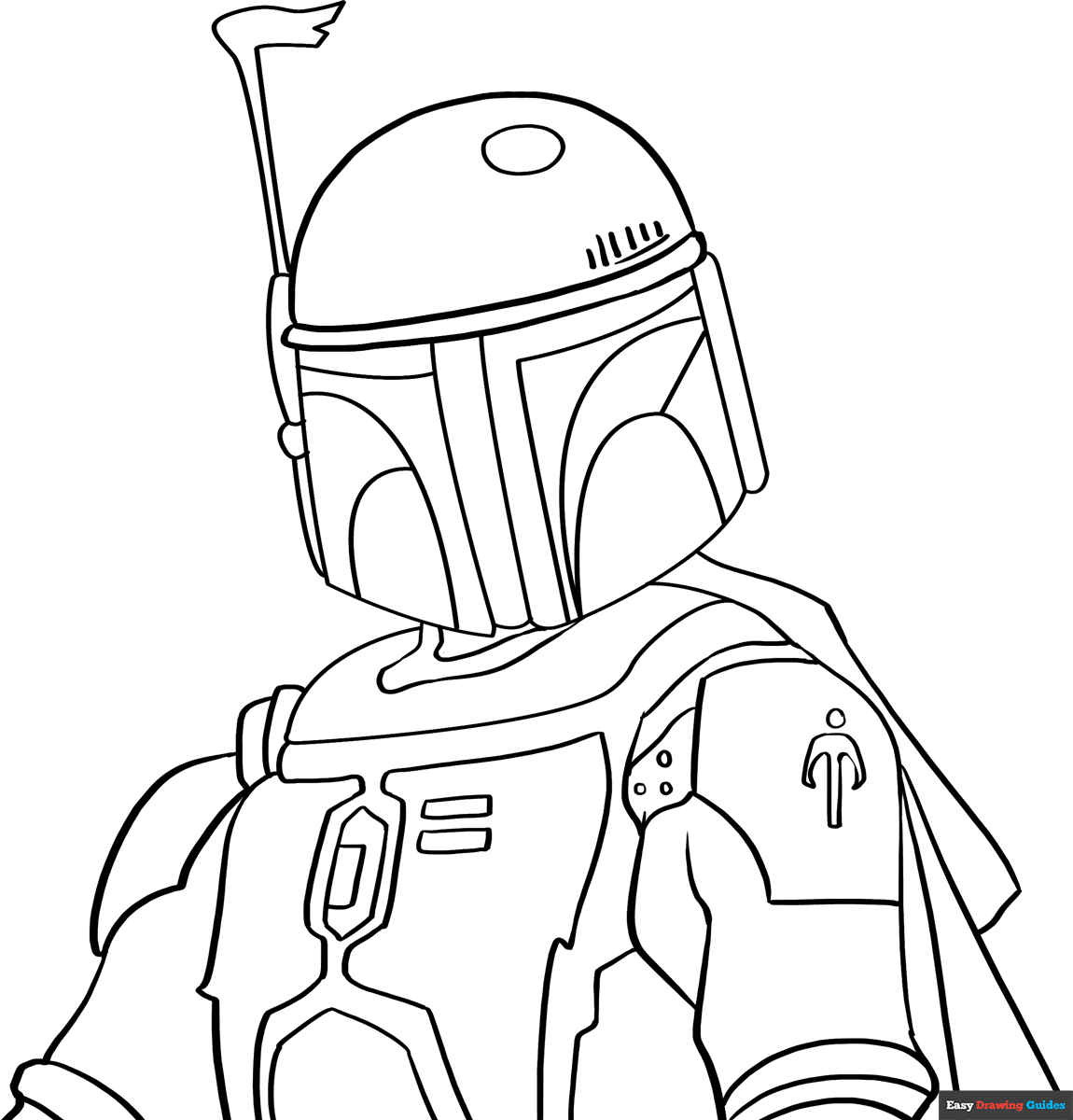 Boba Fett From Star Wars Coloring Page Easy Drawing Guides