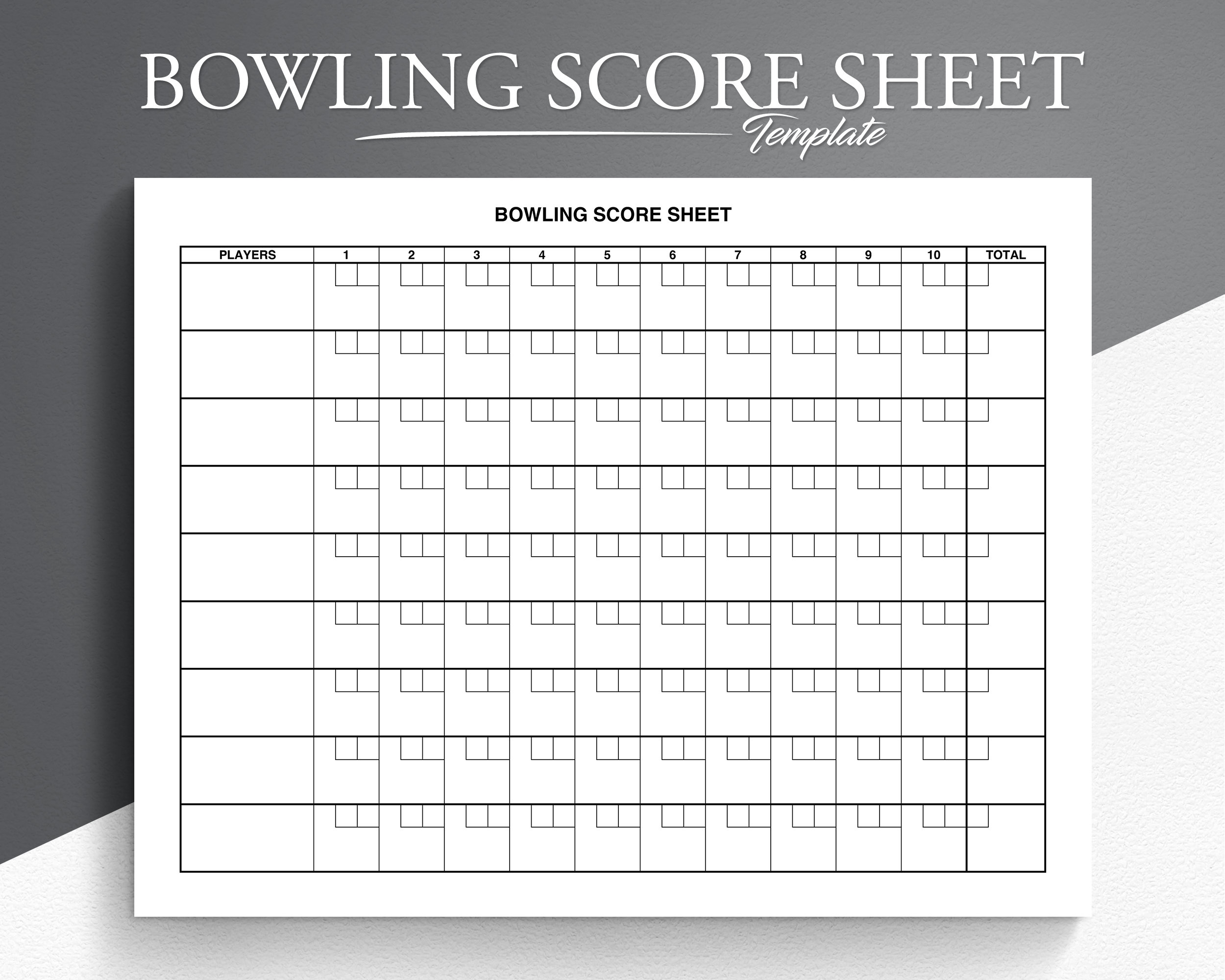 printable bowling score sheet printable bowling score sheet