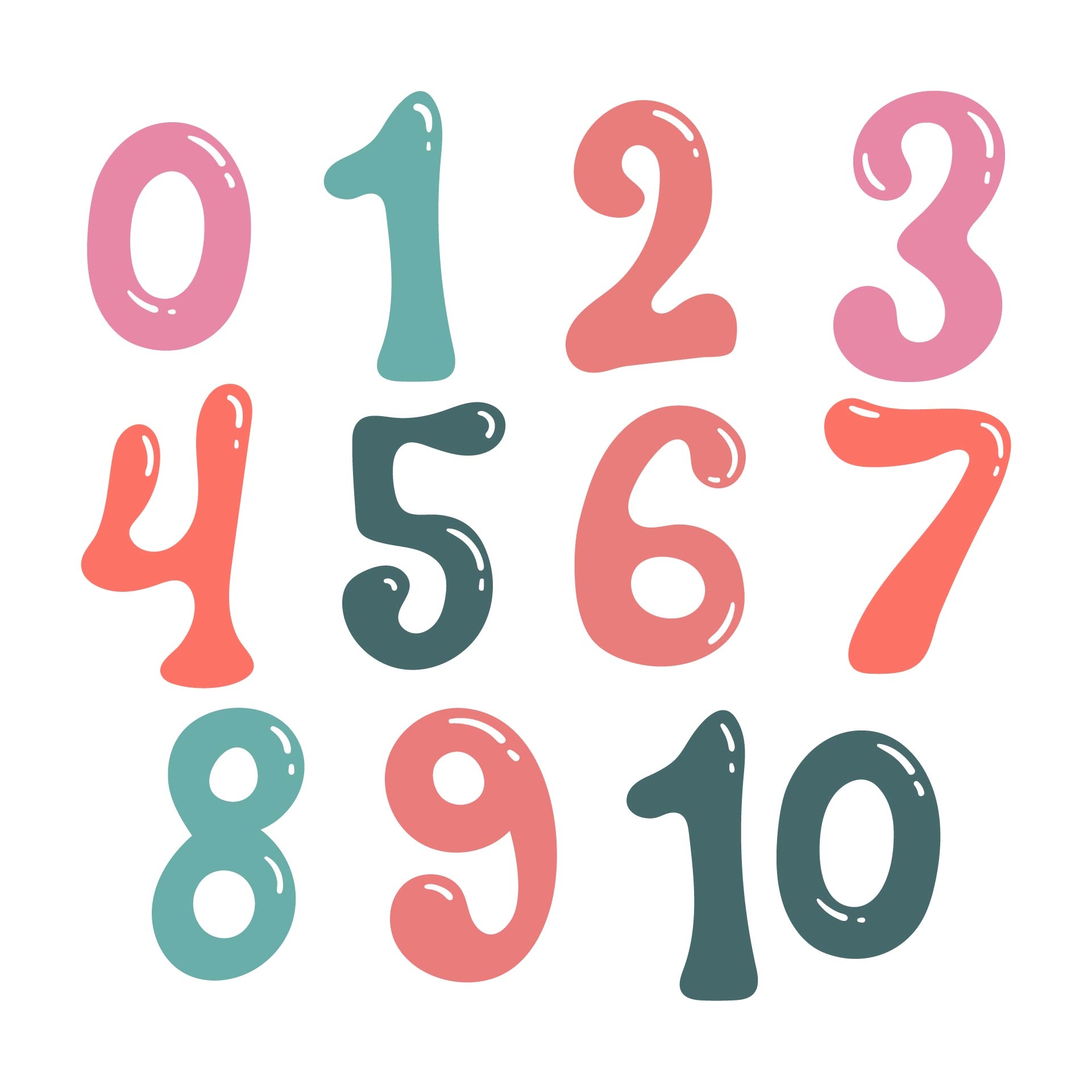 Bubble Numbers 0 10 7 Free PDF Printables Printablee