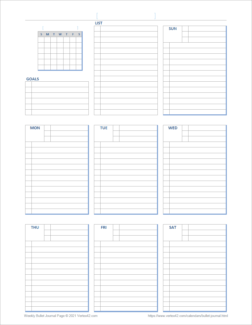 Bullet Journal Templates For Excel And PDF Bullet Journal Templates For Excel And PDF