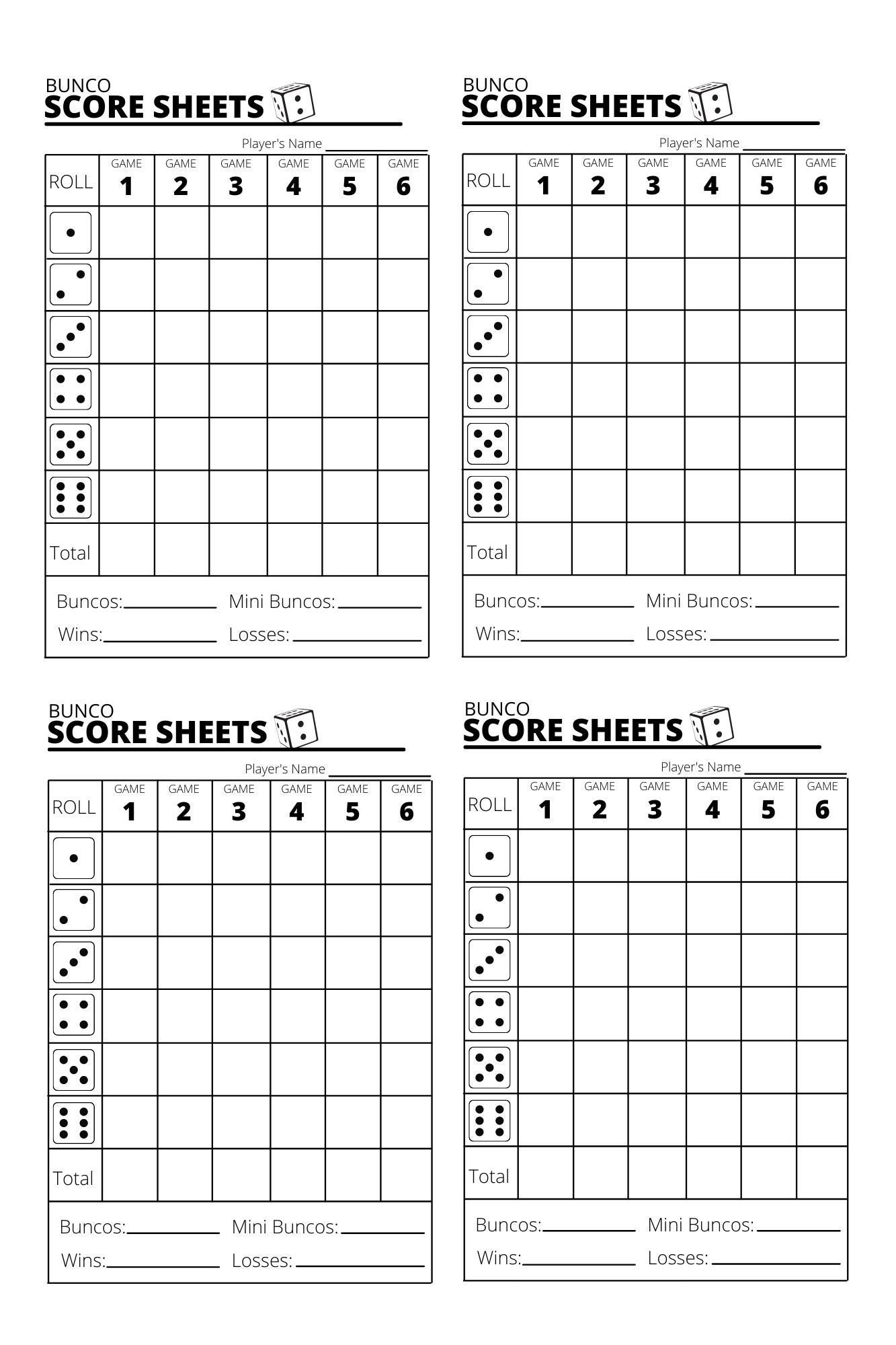 Bunco Score Sheets X4 Bunco Score Sheets Printable PDF Etsy Ireland Bunco Score Sheets X4 Bunco Score Sheets Printable PDF Etsy Ireland