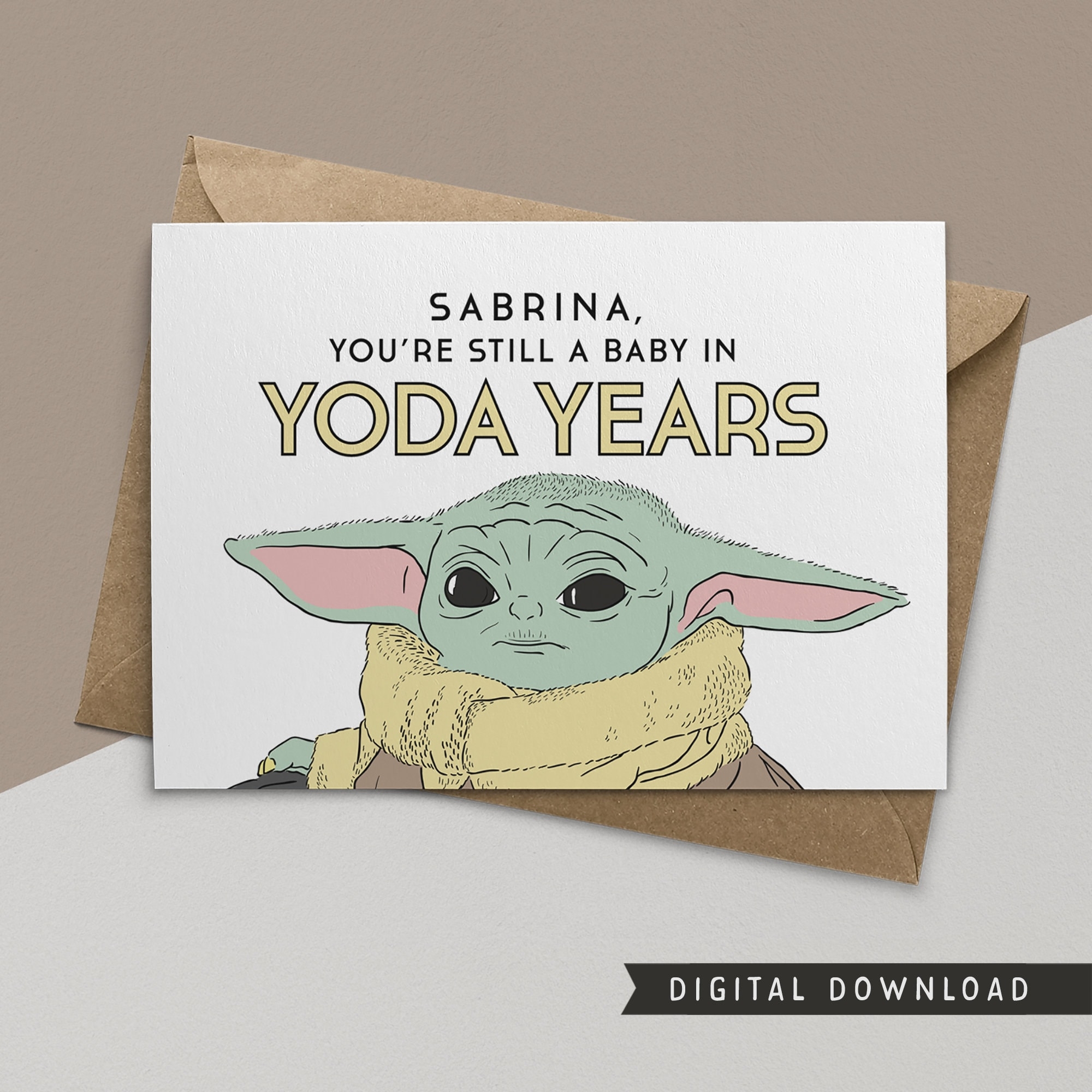 BUY 1 GET 1 FREE Printable Birthday Card Instant Download Baby Yoda Gift Funny Birthday Card Happy Birthday Card Greeting Card Etsy