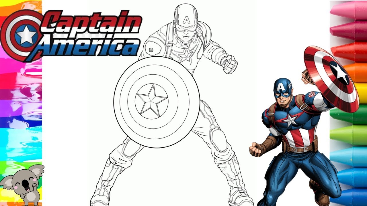 colouring pages captain america