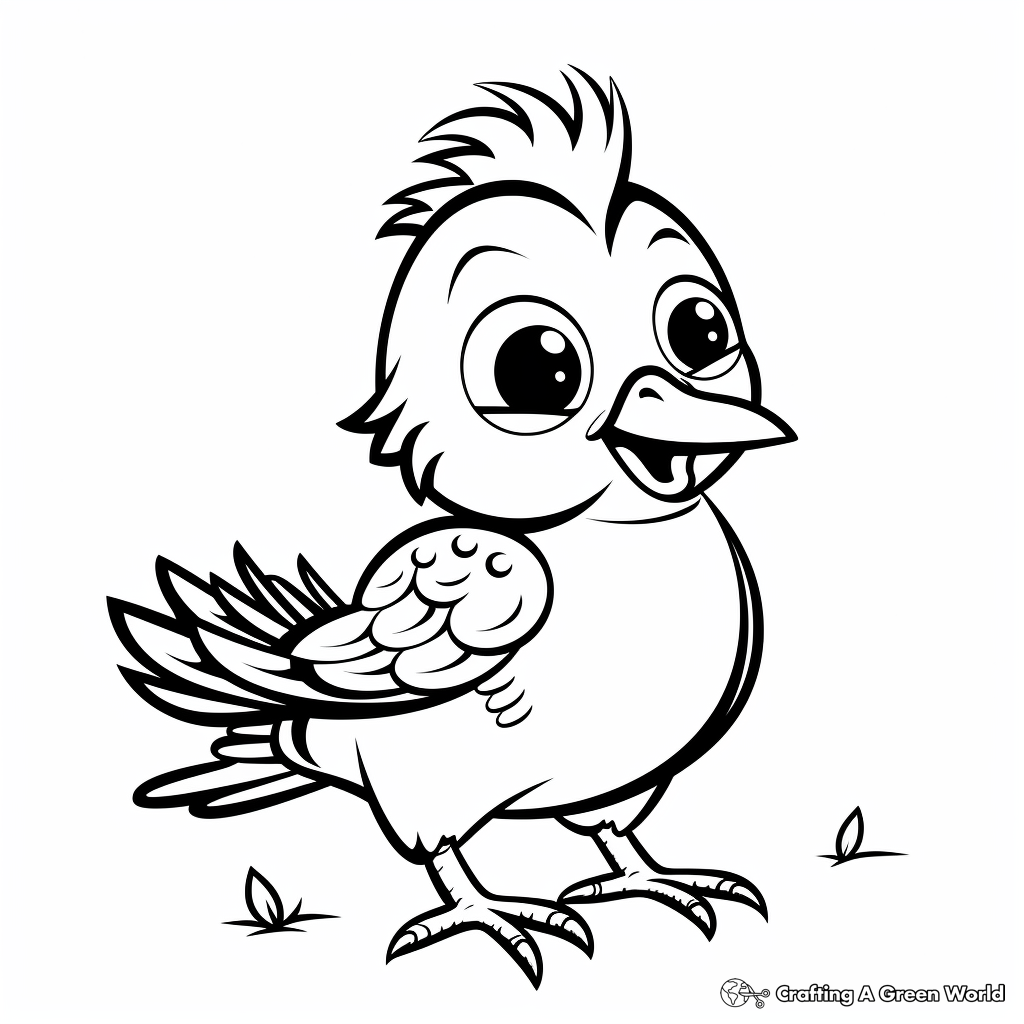 coloring page of a cardinal