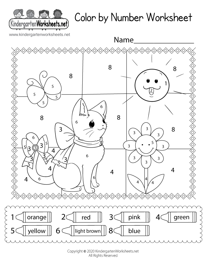 free colour by number worksheets