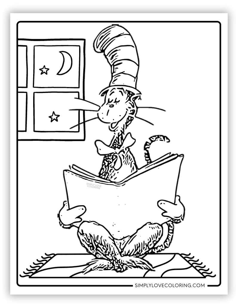 Cat In The Hat Coloring Pages Free PDF Printables Simply Love Coloring